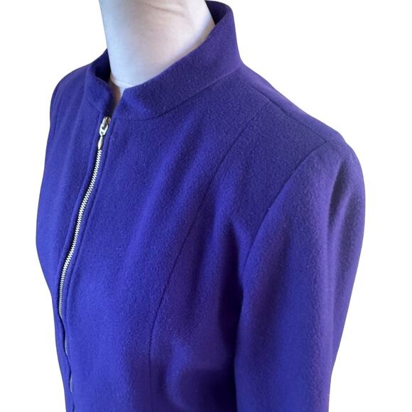 SOLO moda NWOT Wool Cashmere Blend purple Full Zip Jacket Pockets Canada 6 new - Picture 3 of 9